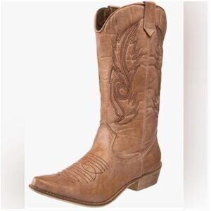 Coconuts Matisse Gaucho Boots 9 NWT Tan Brown Cowboy Western Heel Riding